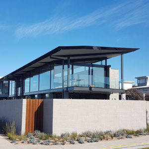 Road-side view of domestic plastering project at Torquay's The Esplanade